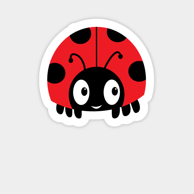 Adorable Ladybug Cute Kawaii Bug Insect Entomology Design Lady Bird Sticker by teemaniac